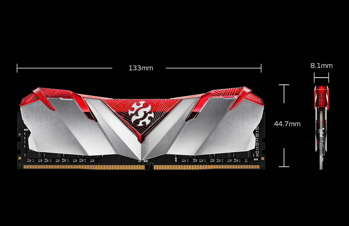 Memoria Ram DDR4 8GB XPG Gammix D30, 3000MHz, CL16-20-20, Intel XMP 2.0, Red