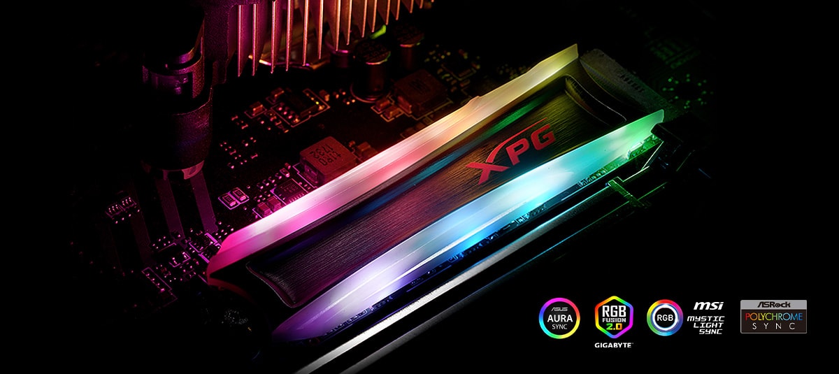 Unidad SSD 512GB XPG Spectrix S40G RGB PCIe Gen3x4 M.2 2280, R 3500MB/s, W 3000MB/s