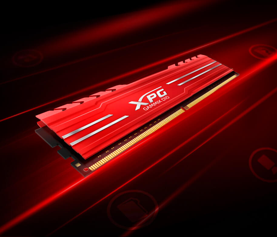 RAM PC ADATA DDR4 XPG GAMMIX D10 16GB 3000 RED