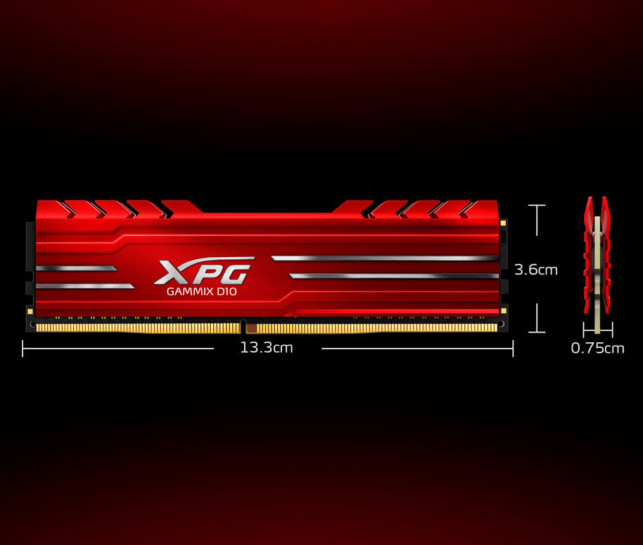 RAM PC ADATA DDR4 XPG GAMMIX D10 8GB 3000 RED