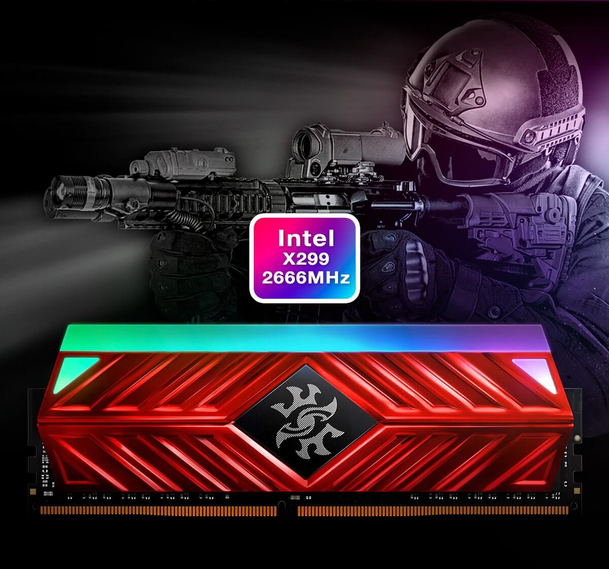 RAM PC ADATA DDR4 XPG SPECTRIX D41 32GB (2*16G) 3000 RED RGB